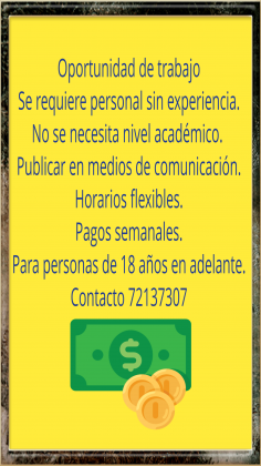 OPORTUNIDAD DE TRABAJO