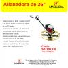 Allanadora de 36 pulgadas motor Honda