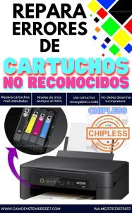 Chipless Chip virtual, repara error de cartuchos no reconocidos o mal instalador en Epson