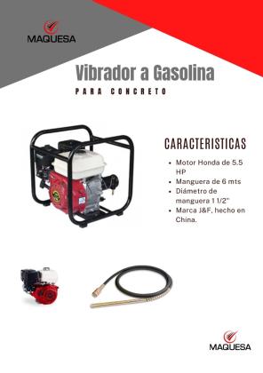 Vibrador para concreto a gasolina JF HONDA. Herramienta de Calidad.